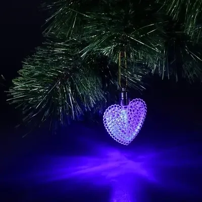 Фото для Подвеска световая Сердечко (батарейки в компл), 1 LED, микс 7 см