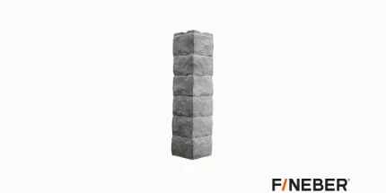 Фото для Наружный угол к фасадной панели Дачный Скол 3D-Facture, светло-серый 589*155*155 мм
