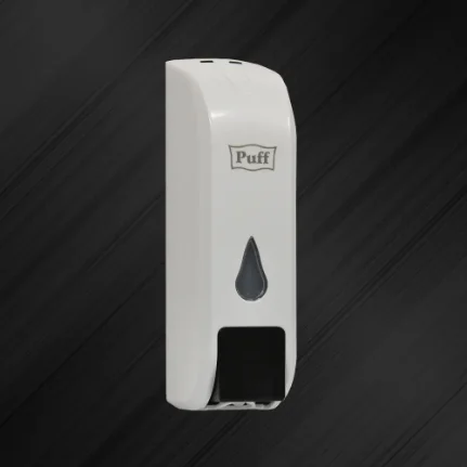 Фото для Дозатор для жидкого мыла Puff-8104 белый с черной кн., пластик, 350 мл
