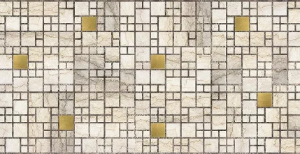 Фото для Панель декоративная ПВХ мозайка Мрамор с золотом 955*480