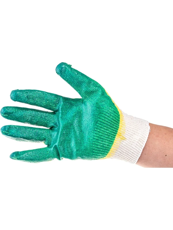 Перчатки хб с двойным латексным обливом 67851