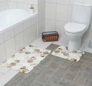 Фото для Набор ковриков для ванны и туалета СОТЫ 50х39см/79х50см 2шт