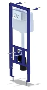 Фото для Система инсталляции АНИ, подвесной унитаз, с сиденьем, инсталляционная панель, кнопка хромированная глянцевая