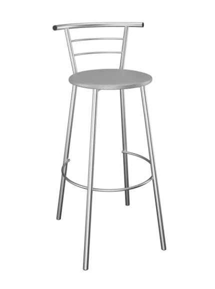 Барный стул См-48 к/з (Серебро/Алюминий хром)