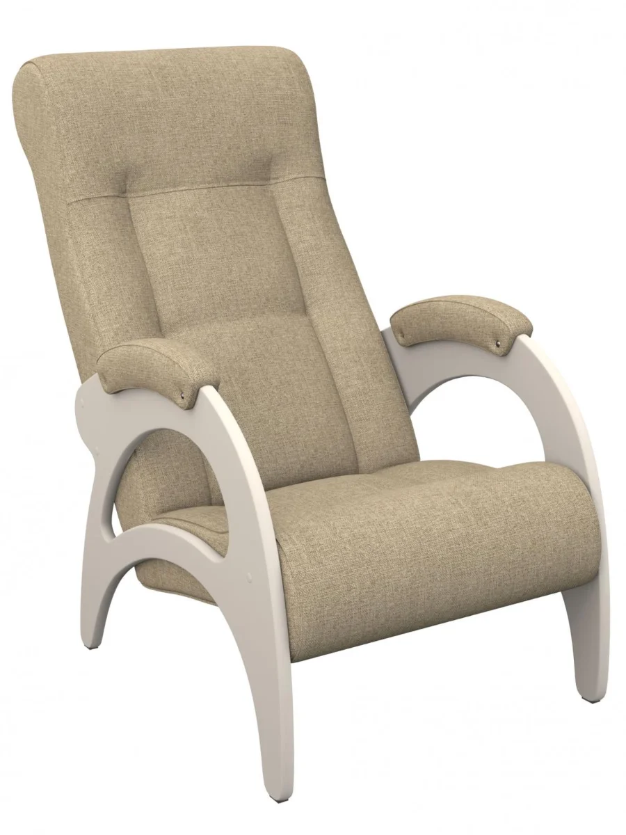 Кресло для отдыха Аура Модель 41 без лозы (Дуб шампань-эмаль/Ткань Бежевый Malta 03 A)