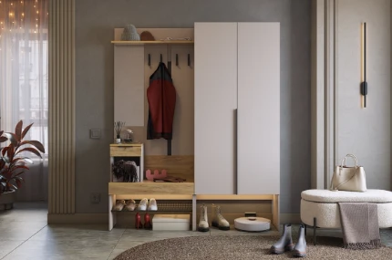 Фото для Прихожая К1 Баско (Кашемир/Дуб крафт золотой)