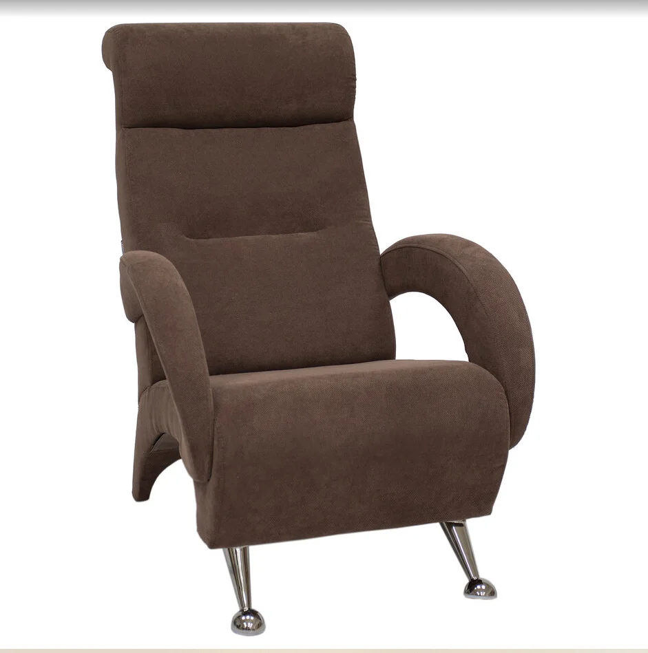 Кресло для отдыха Комофрт-К Модель 9 К (Хром/Ткань велюр коричневый Verona Brown)