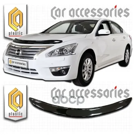 Фото для Дефлектор Капота Ni Teana 2014-Н.В. Черный (Мухобойка) 1053 CA plastic арт. 2010010110536