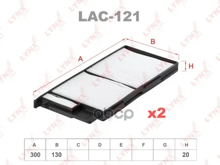 Фото для Фильтр Салона Pc-115b/C Lynx Lac-121 LYNXauto арт. LAC-121
