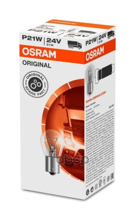 Фото для А/Лампа P21w 24v 21w [Ba15s] Osram 7511 (Германия) Osram арт. 7511