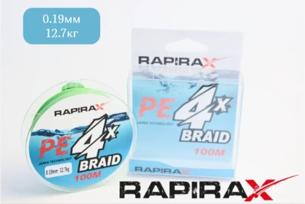 Фото для Шнур плетенный RapiraX PE X4 100м в ассорт