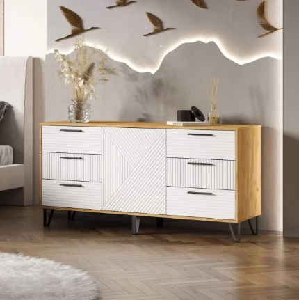 Фото для Флэш Комод 1500 (Браш Вайт / Дуб Крафт) МИФ