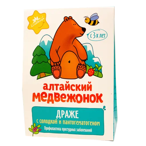 Драже "Алтайский медвежонок" с солодкой и пантогематогеном
