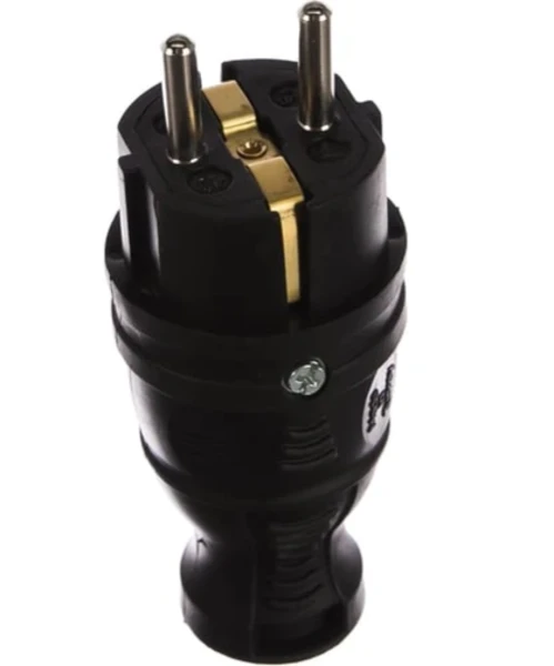 Фото для Вилка ЭРА V8-B-IP44 каучуковая з/з прямая 16А IP44 черная