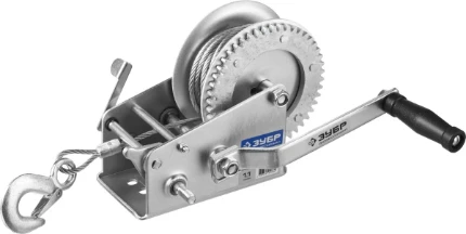 Фото для ЗУБР 1.1 т, 8 м, ручная барабанная тяговая тросовая лебедка, Профессионал (43113-1.1)