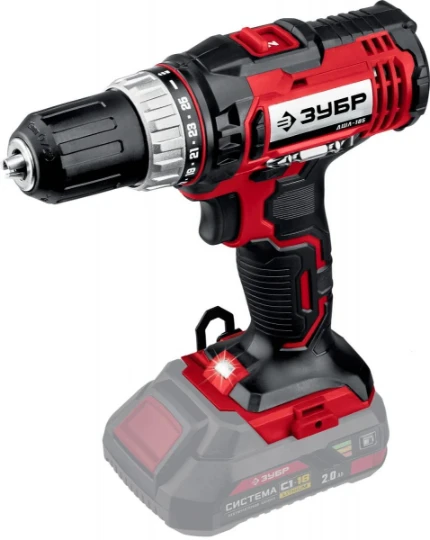 Фото для ЗУБР С1-18, 18 В, 40 Н·м, без АКБ, дрель-шуруповерт (ДШЛ-185)