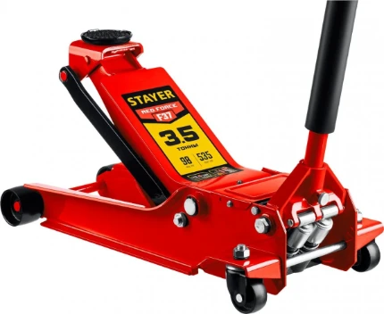 Фото для STAYER F-37 RED FORCE, 3.5 т, 98 - 535 мм, универсальный подкатной домкрат для СТО, Professional (43158-3.5)