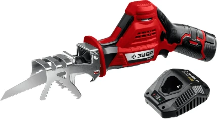 Фото для ЗУБР С1-12, 12 В, 80 мм, 1 АКБ (2 А·ч), сабельная пила (СПЛ-125-21)