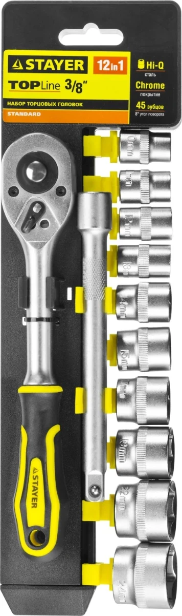 Фото для STAYER RSS 12M, 12 предм., (3/8″), набор торцовых головок (27752-H12)