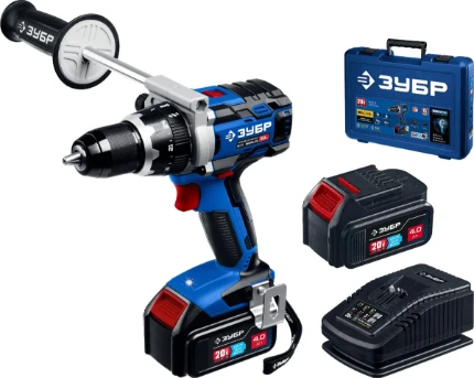Фото для ЗУБР Т7, 20 В, 100 Н·м, 2 АКБ (4 А·ч), бесщеточная дрель-шуруповерт, кейс, Профессионал (DB-211-42)