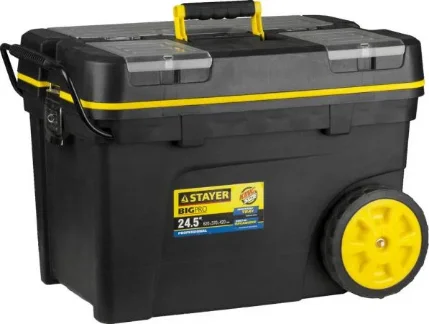 Фото для STAYER BIGPro, 620 х 370 х 420 мм, (24.5″), Пластиковый ящик-тележка для инструментов, Professional (38107-24)