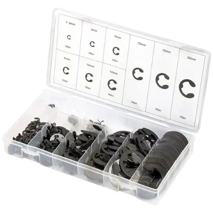 Фото для Набор стопорных колец, D 1, 5 - 22 мм, 300 предм. СИБРТЕХ 47601 цена за шт