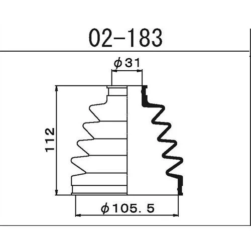 Фото для Пыльник наружный MARUICHI 1-56 02-183/ACVTO1055/FB2519/MF2806