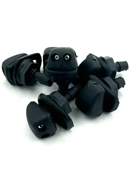 Фото для Форсунки омывателя квадратные 2 отверстия на гайке (чёрные)