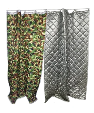 Утепленные гаражные шторы - серебро/камуфляж - 3.2*2.2 (одна штора)
