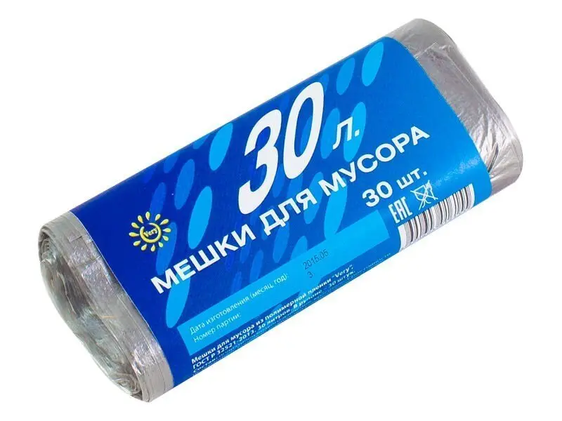 Мешки для мусора ПНД, 30 литров, 30 шт (Very) (уп.), 61-1-030