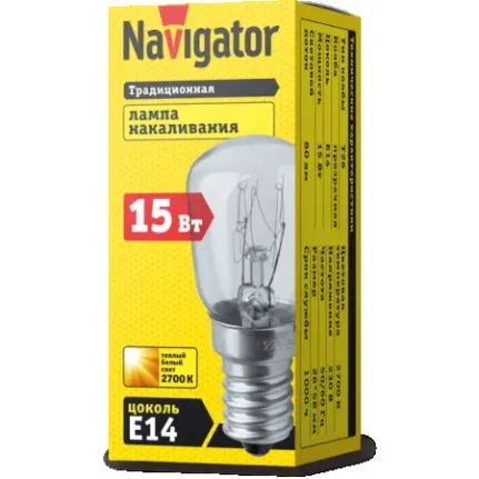 Фото для Лампа Navigator NI-T26-15-230-E14-CL 61 203 (для холодильника)