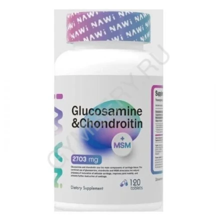 Фото для NAWI Glucosamine & Chondroitin + MSM 120 tabs, шт, арт. 2604015