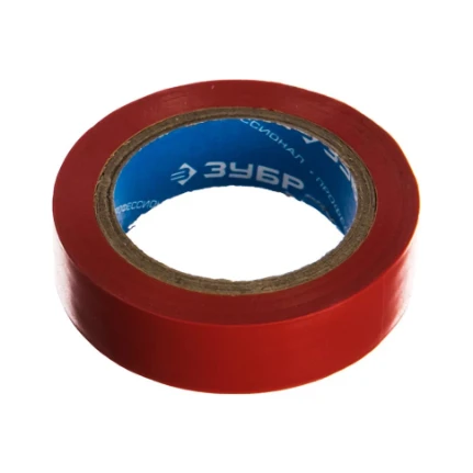 Фото для Изолента красная ПВХ (15мм х 10м) не поддерживает горение - Зубр Электрик