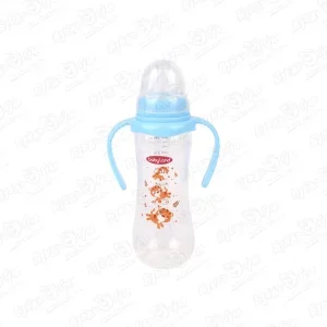 Фото для Бутылка babyland классическая с ручками и силиконовой соской 240мл с 6-18мес
