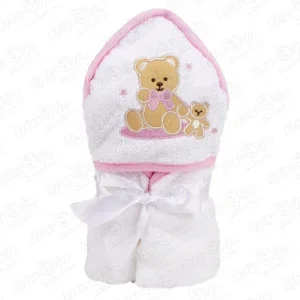 Фото для Полотенце BUBURU Baby Мишка розовое 75х75см