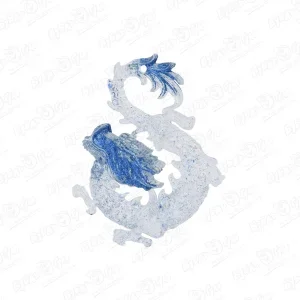 Фото для Украшение елочное Дракон прозрачный с синими элементами 11см
