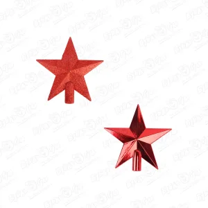 Украшение елочное наконечник звезда красная 20см в ассортименте