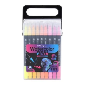 Фото для Фломастеры Yalong двусторонние в пластиковой упаковке 36цв