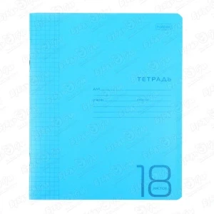 Фото для Тетрадь клетка пластиковая обложка синяя 18л