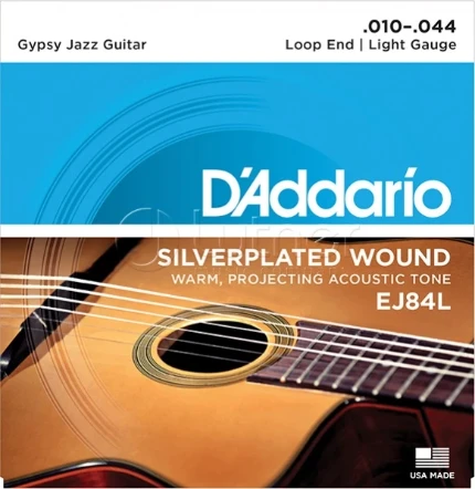 Фото для Струны для акустической гитары D'Addario EJ84L Gypsy Jazz Light 10-44