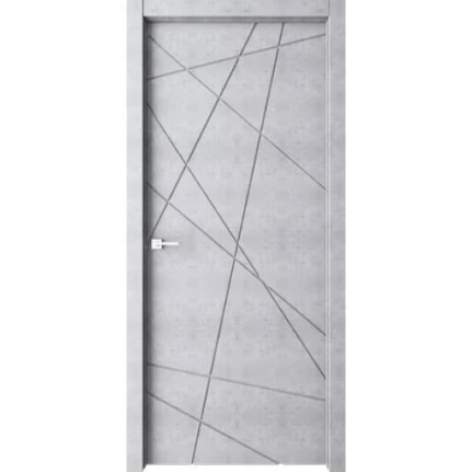 Фото для Дверь межкомнатная LINE01 ПАУТИНКА ПВХ бетон светлый, бетон темный