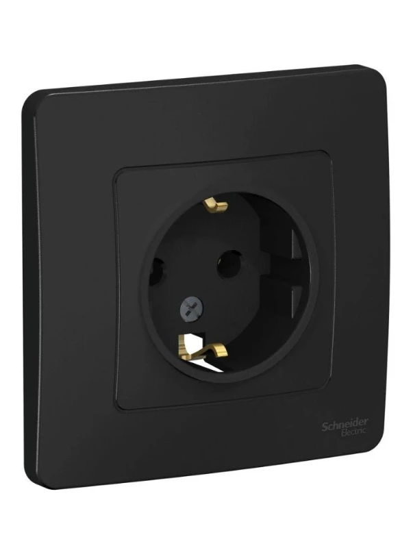 
Розетка 1-м СП Blanca 16А IP20 250В с заземл. без защ. шторок антрацит SE BLNRS001016