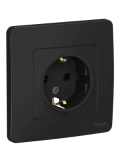 
Розетка 1-м СП Blanca 16А IP20 250В с заземл. без защ. шторок антрацит SE BLNRS001016