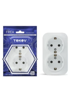 
Розетка 2-м ОП Frea 16А IP20 250В с заземл. АБС-пластик бел. TOKOV ELECTRIC TKE-FR-R2Z-C01