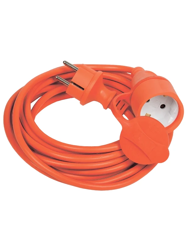 Удлинитель-шнур 1x5м с заземл. 10А IP44 УШ-01 РВ 2Р+РЕ ПВС 3x1 оранж. IEK WUP10-05-K09-44