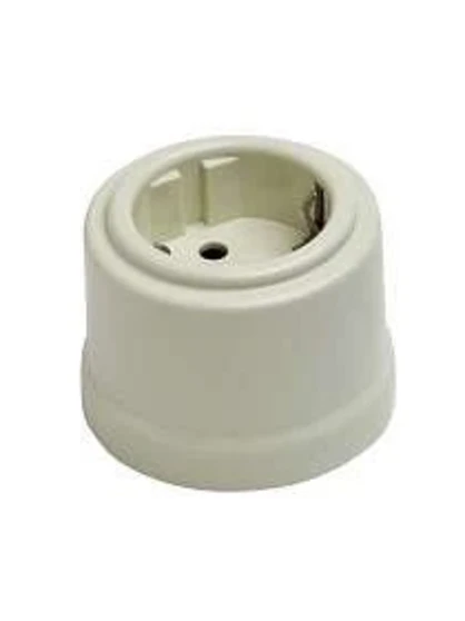 
Розетка 1-м ОП Лизетта 16А IP20 ретро с заземл. ABS -пластик сл. кость Bironi В1-101-211