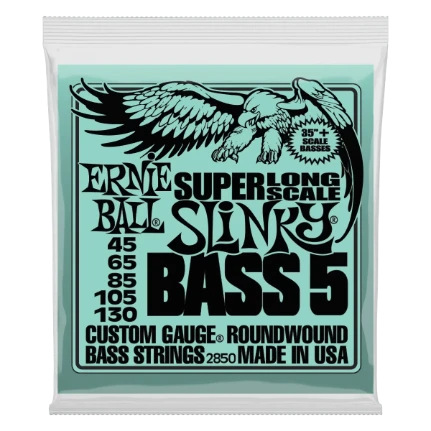 Фото для Струны для 5-струнной бас-гитары Ernie Ball 2850 Nickel Bass SLS Slinky 5 45-130, Ernie Ball (Эрни Бол)