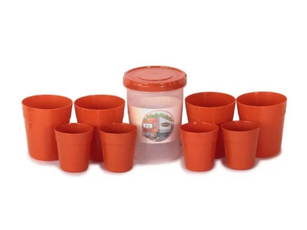 Фото для Набор посуды Дорожный на 4 персоны оранжевый П2609