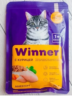 "Winner" 75г/28 корм д/кош. с Курочкой в соусе
